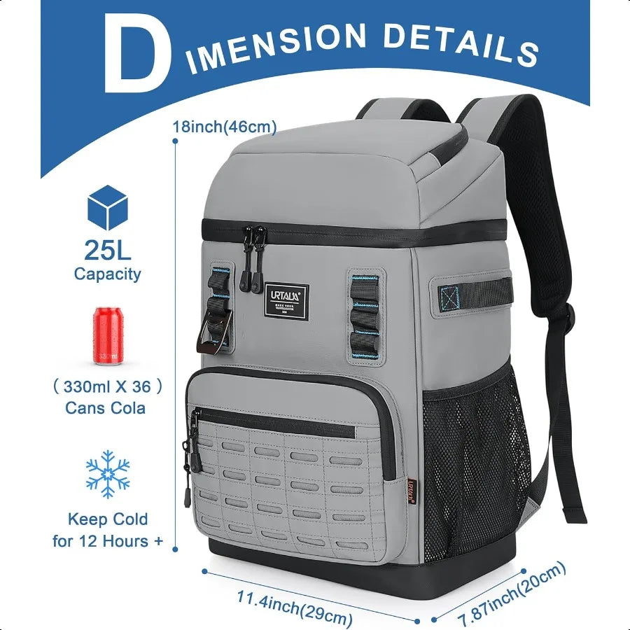 Cooler Backpack 2 Insulated Compartments Leak Proof Beach Coolers Back Pack Waterproof Cooler Bag for Hiking BBQ Camping Picnic