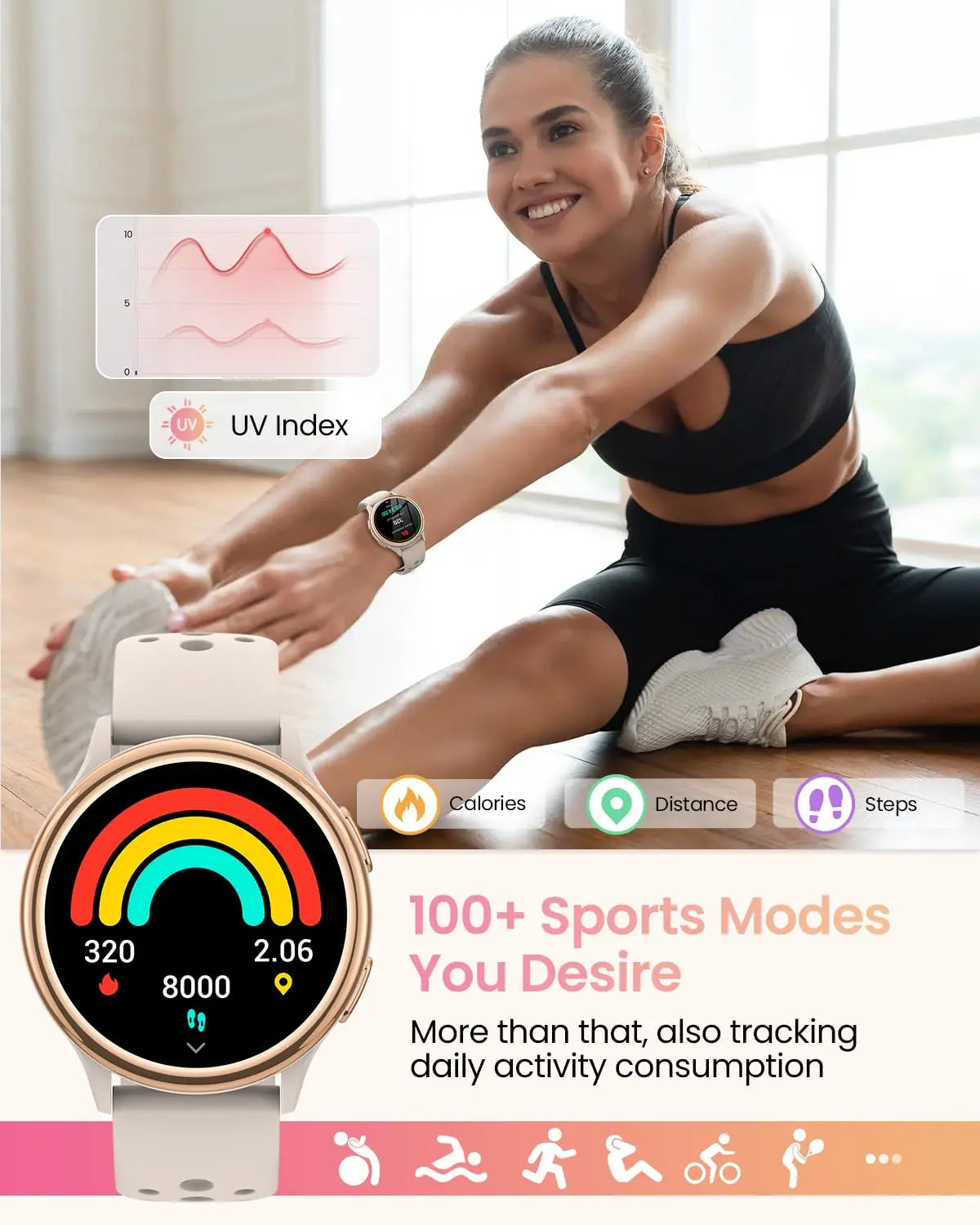 AnyloopCa Smartwatch For Women Fitness Tracker 400 Faces