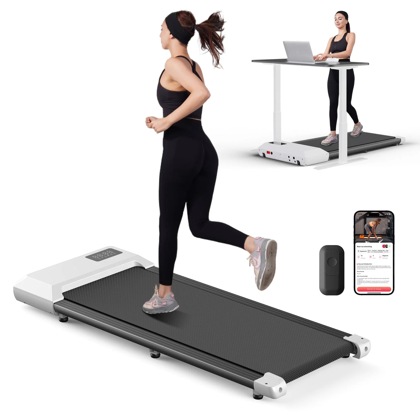 Smart Under Desk Treadmill with APP Remote Control for Home Office Exercise