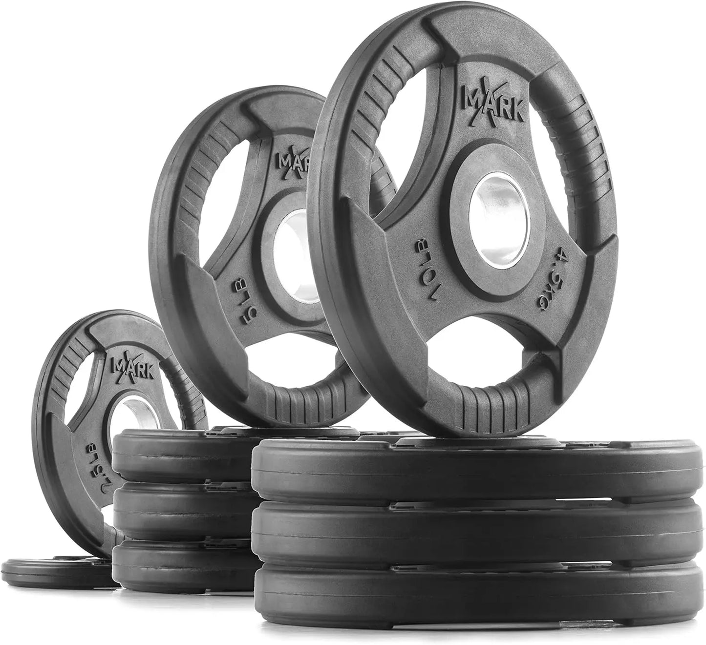 Rubber Coated Weight Plates Set for Strength Training at Home Gym