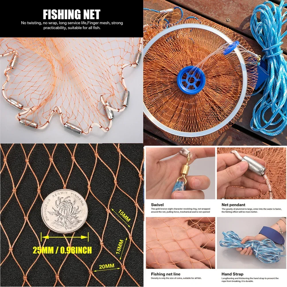 Hand Cast Throw Fishing Gill Net