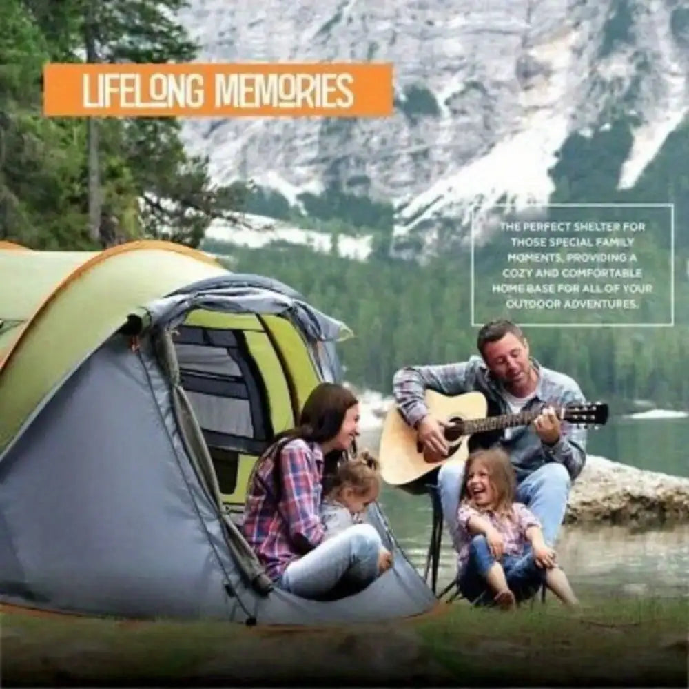 Building 4 Person Easy Pop Up Camping Tent With Two Doors