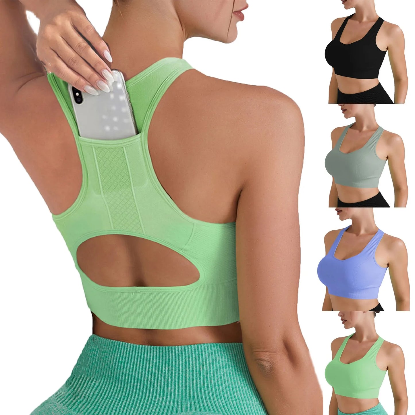 Eillysevens Women High Support Sports Bra With Chest Pad