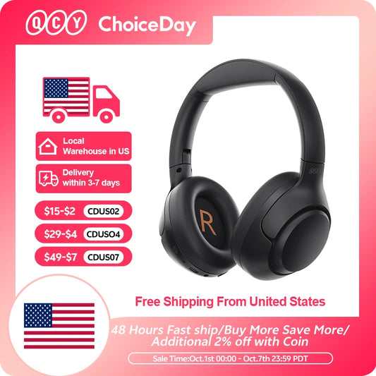 QCY H3 ANC Wireless Headphones Hi Res Audio Bluetooth