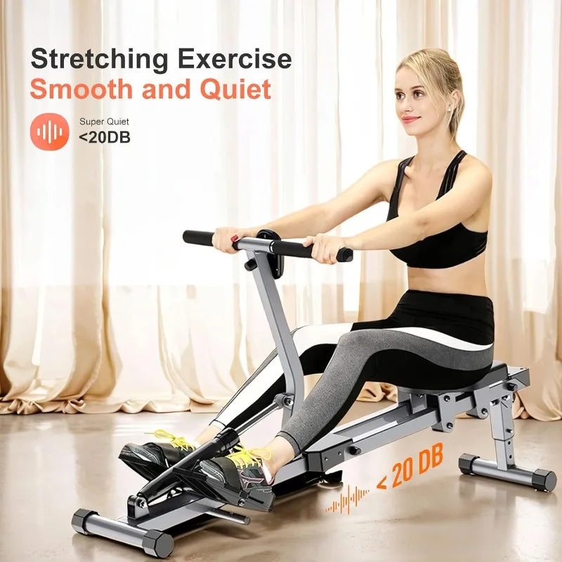 Home Folding Hydraulic Rowing Machine with 12 Levels of Adjustable Resistance