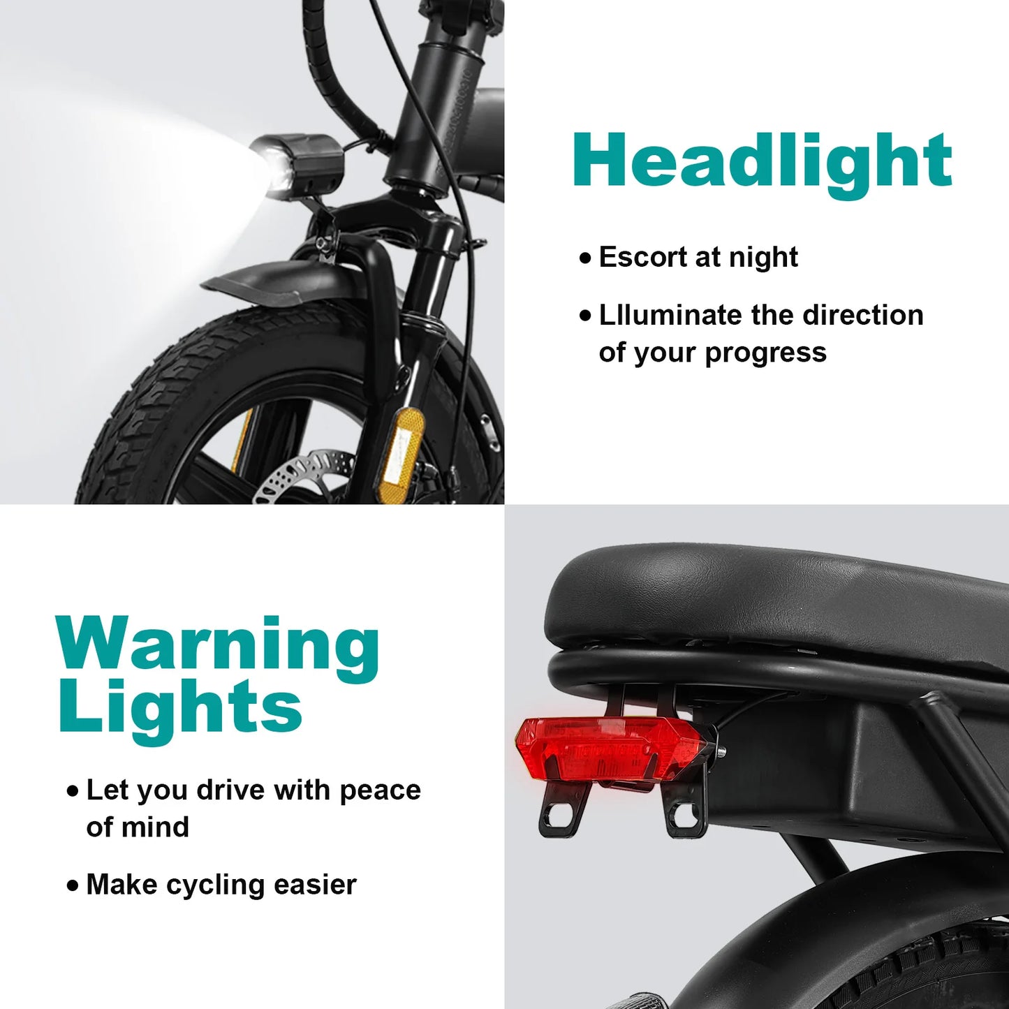 LELEKUAI 14 Inch Electric Folding Bike with Removable Battery