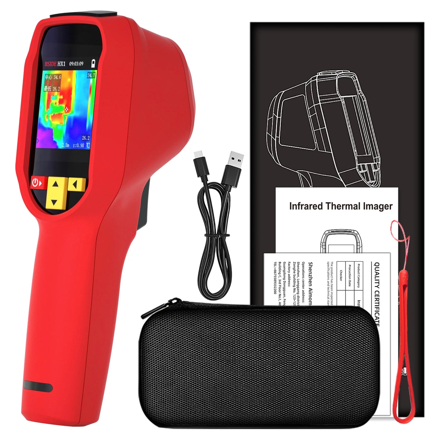 BSIDE Thermal Imaging Camera Infrared Thermometer Device