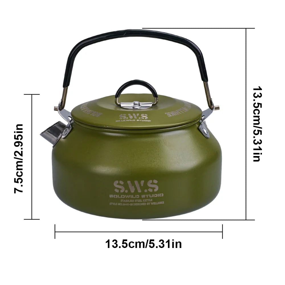 Can Hold Stainless Steel Hiking Kettle For Outdoors