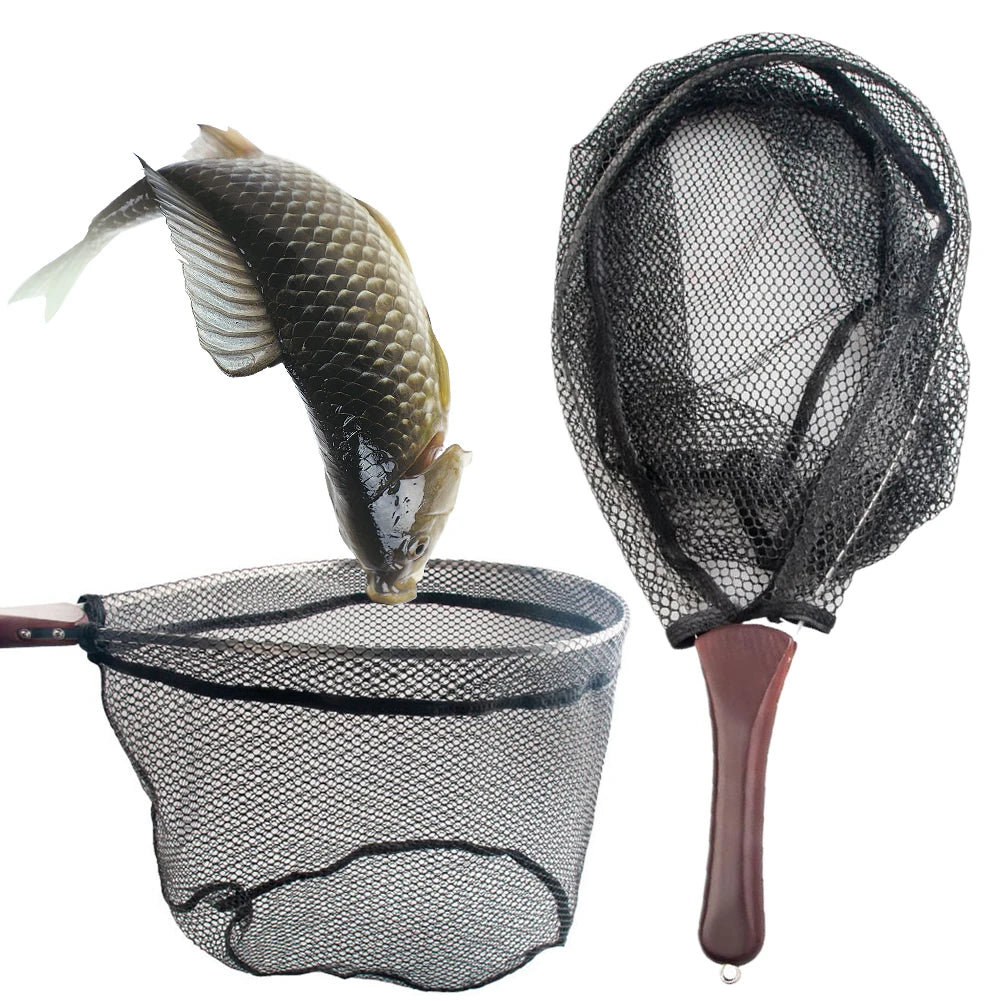 Shunmaii Folding Fishing Landing Net With Wooden Handle