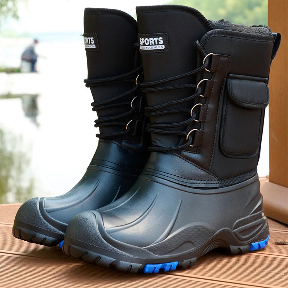 Men's Waterproof Winter Boots with Removable Lining and Non-Slip Sole
