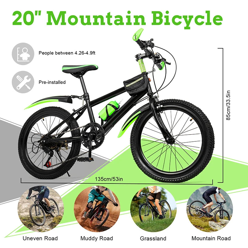 Fork Child 7 Speed Kids Bike With Dual Disc Brakes