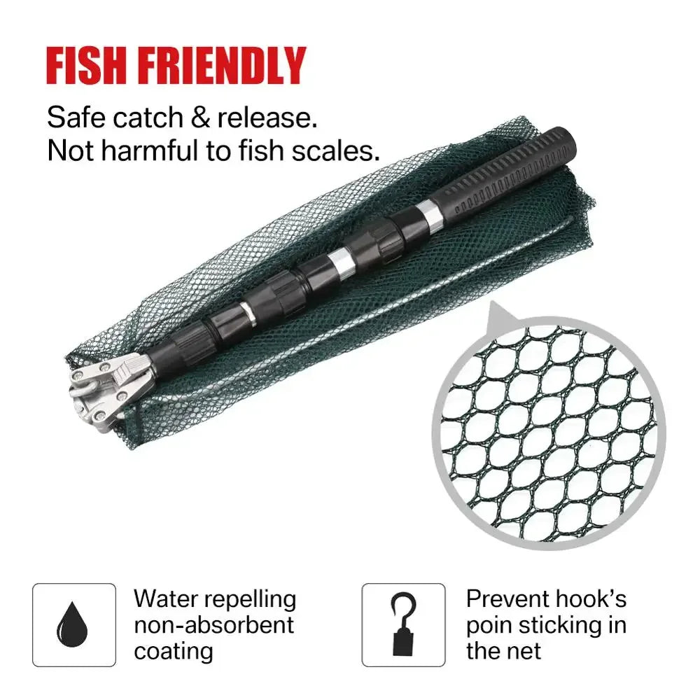 130CM Telescoping Aluminum Alloy Fishing Net for Carp Catching and Releasing
