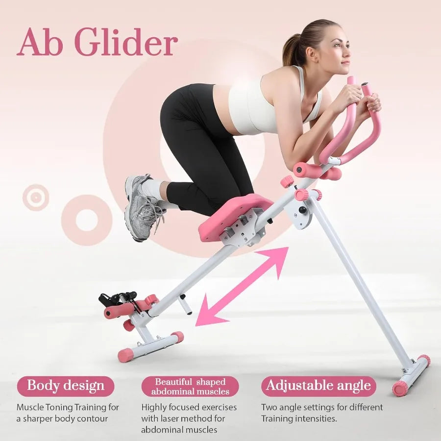 Foldable Ab Machine Core Trainer LCD Display At Home Gym