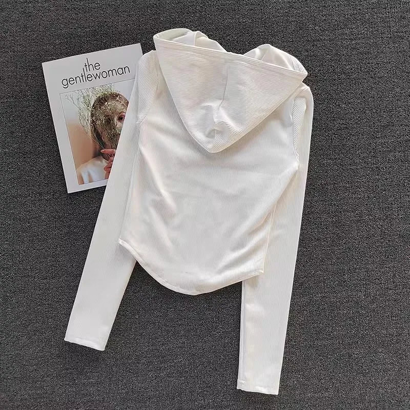 CN Hooded Women Sports Jacket Yoga Coat Quick Dry Fabric
