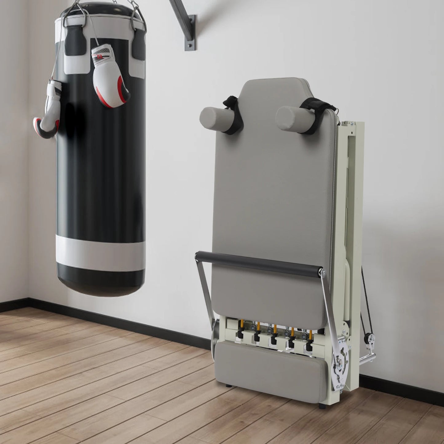 Foldable Pilates Reformer Machine for Multifunctional Yoga and Fitness
