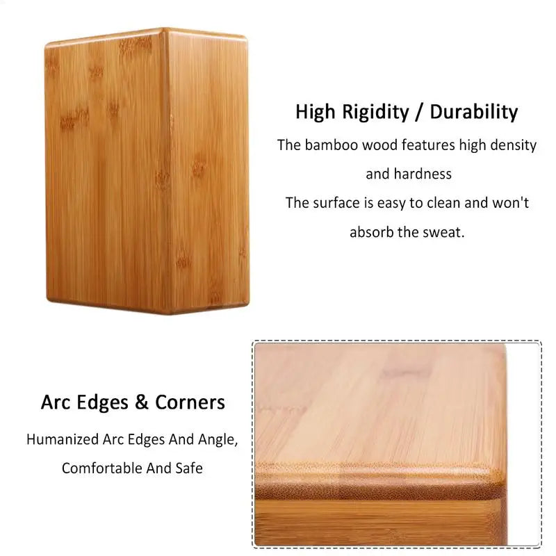 Natural Bamboo Yoga Block Sport Home Gym Exercise Wood Yoga Tool For Indoor Sport Exercise Workout Fitness Training Brick