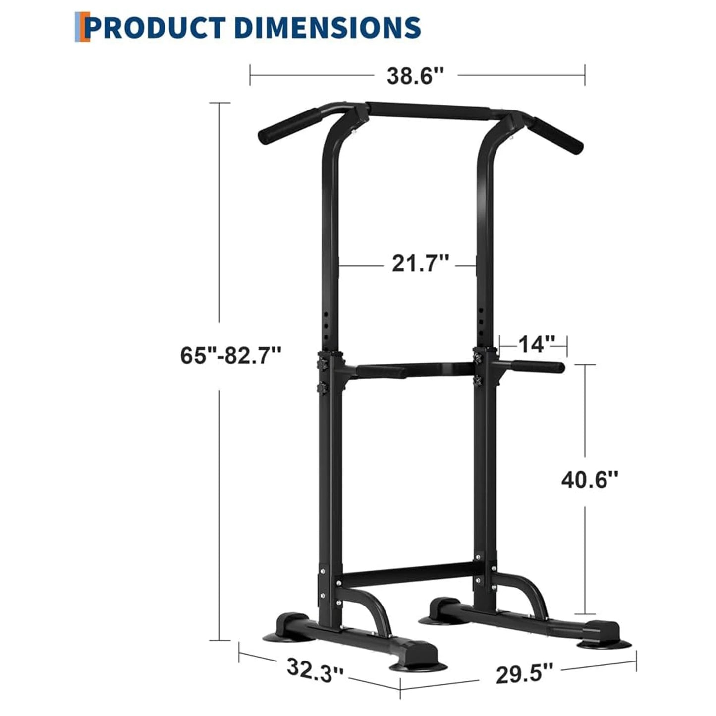 TWISTER.CKH Adjustable Heavy-Duty Power Tower Pull-Up Rack Dip Station Freestanding