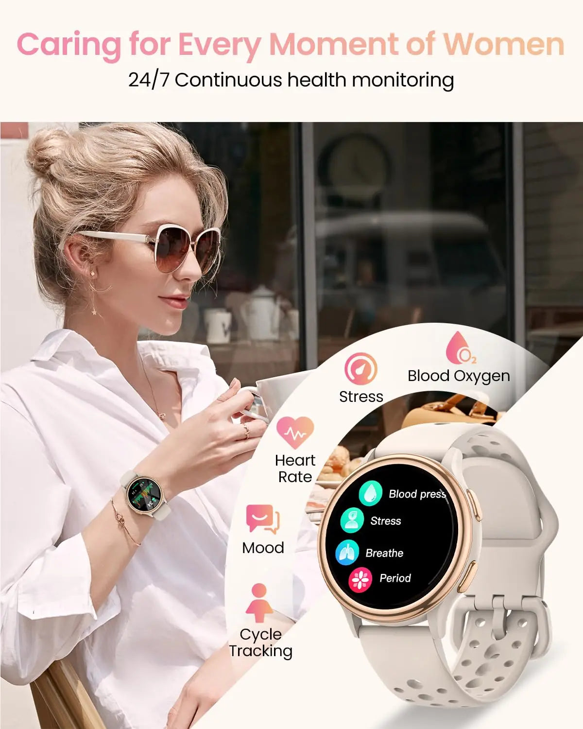 AnyloopCa Smartwatch For Women Fitness Tracker 400 Faces