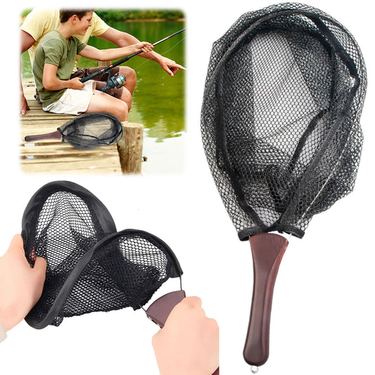 Shunmaii Folding Fishing Landing Net With Wooden Handle