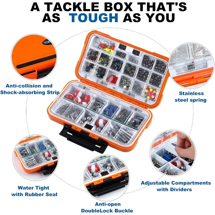 Fishing Accessories Kit Tackle Box Hooks Weights Sinkers