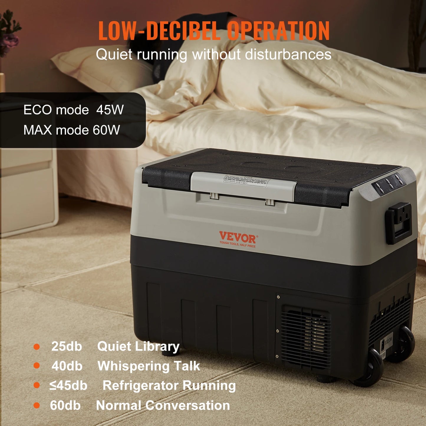 VEVOR Portable Foldable Car Refrigerator with Wheels for Camping and Travel