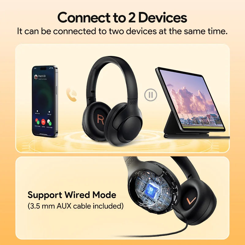 QCY H3 ANC Wireless Headphones Hi Res Audio Bluetooth
