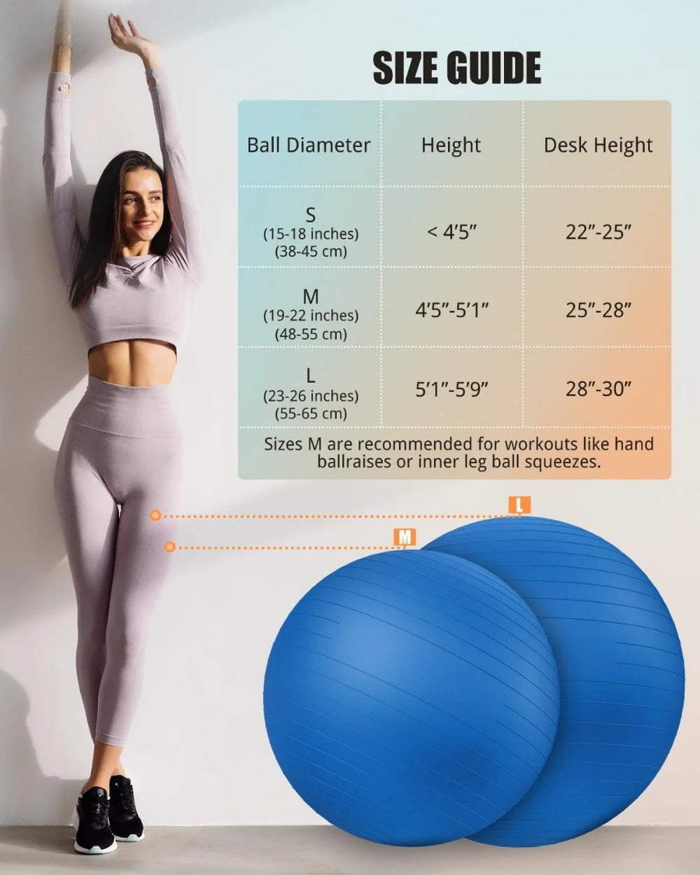 Hignconcerned Yoga Ball Anti Slip Swiss Ball for Stability
