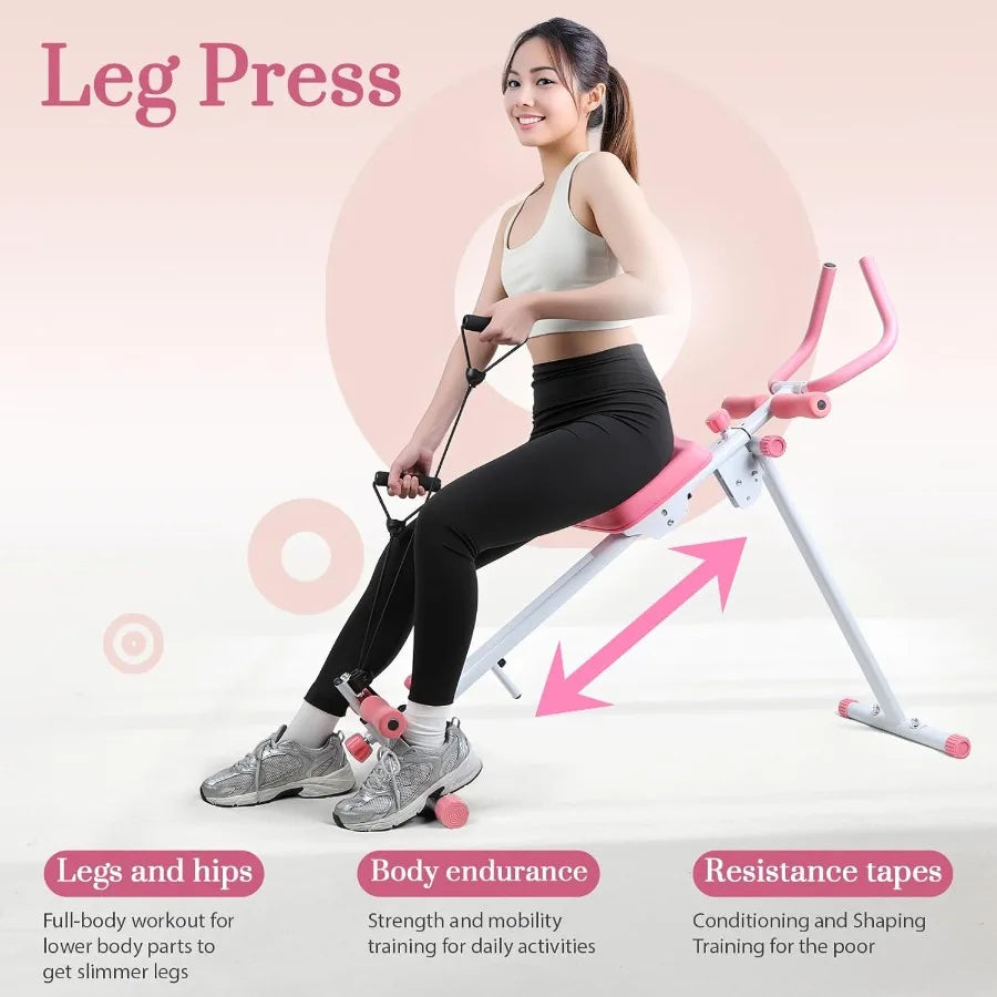 Foldable Ab Machine Core Trainer LCD Display At Home Gym