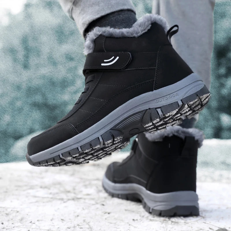 Men's Casual Winter Snow Boots with Plush Lining Non-Slip Ankle Design