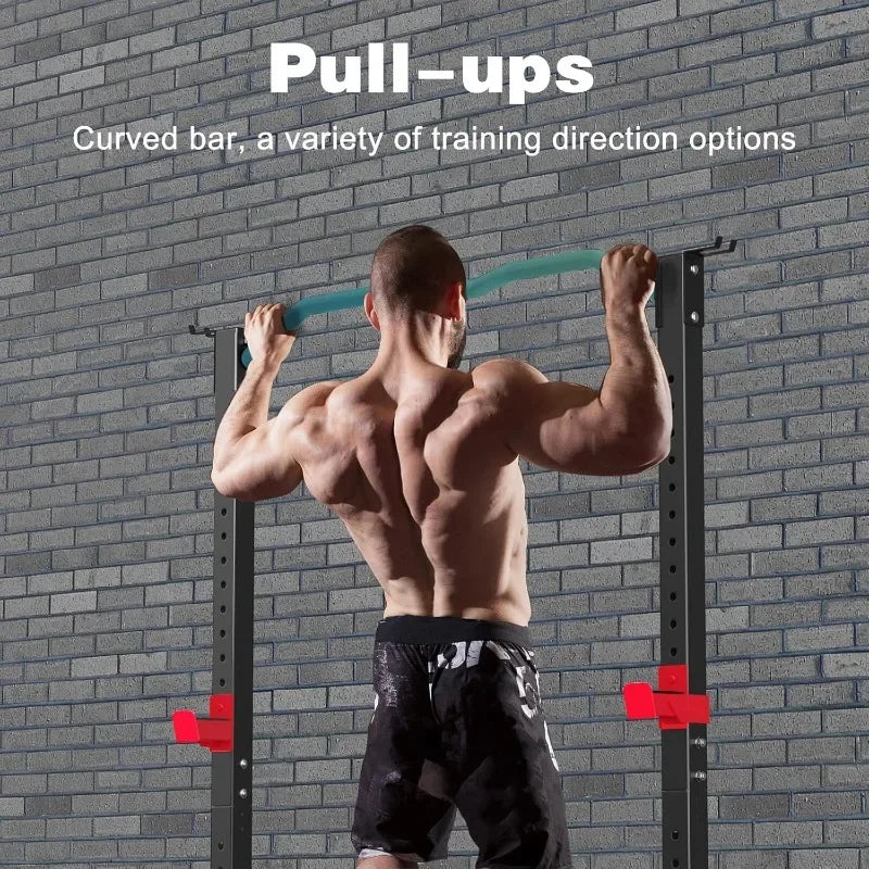 Height Adjustable Power Cage Squat Rack Home Gym Multi-Function Strength Trainer