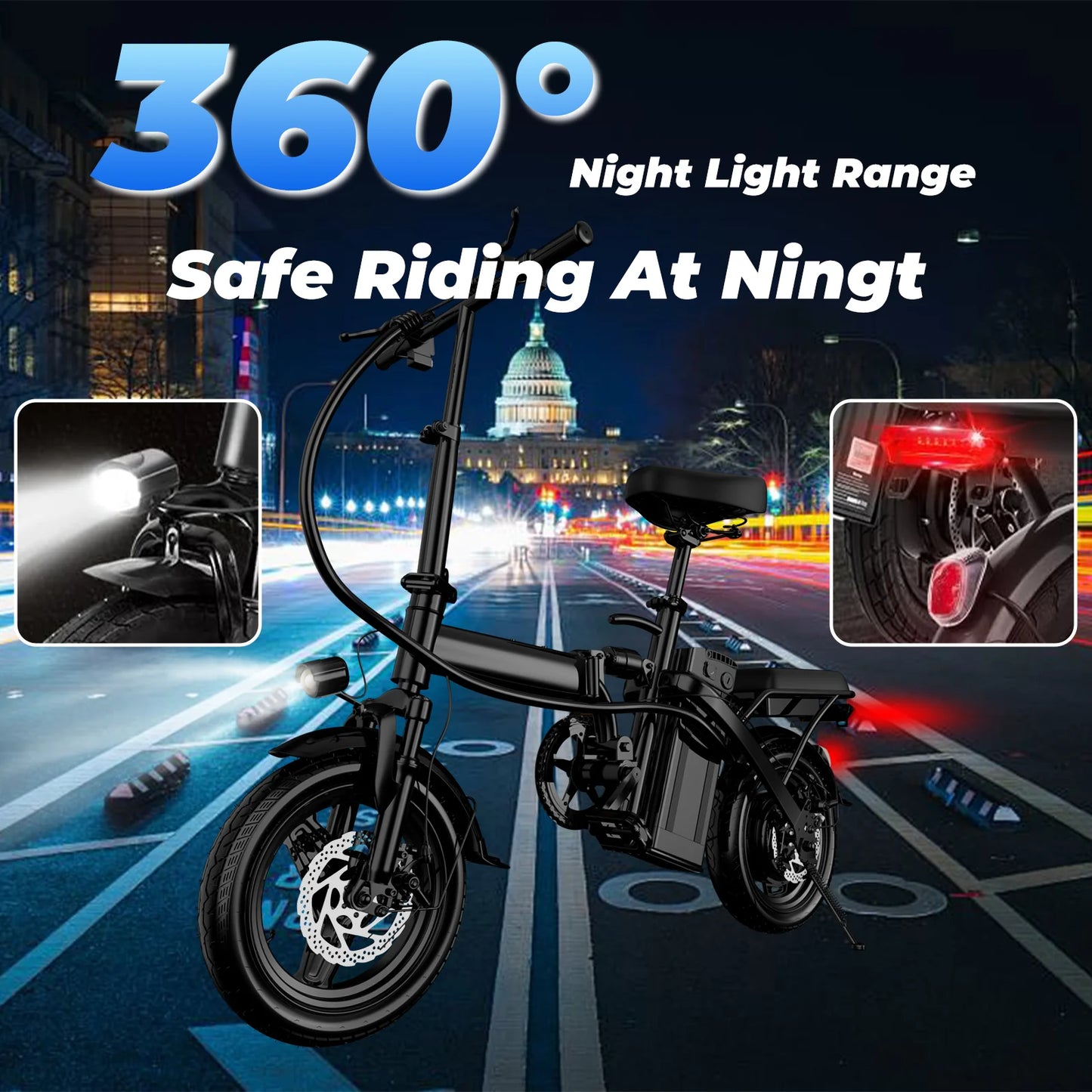 LELEKUA 500W Adult Electric Folding Bike