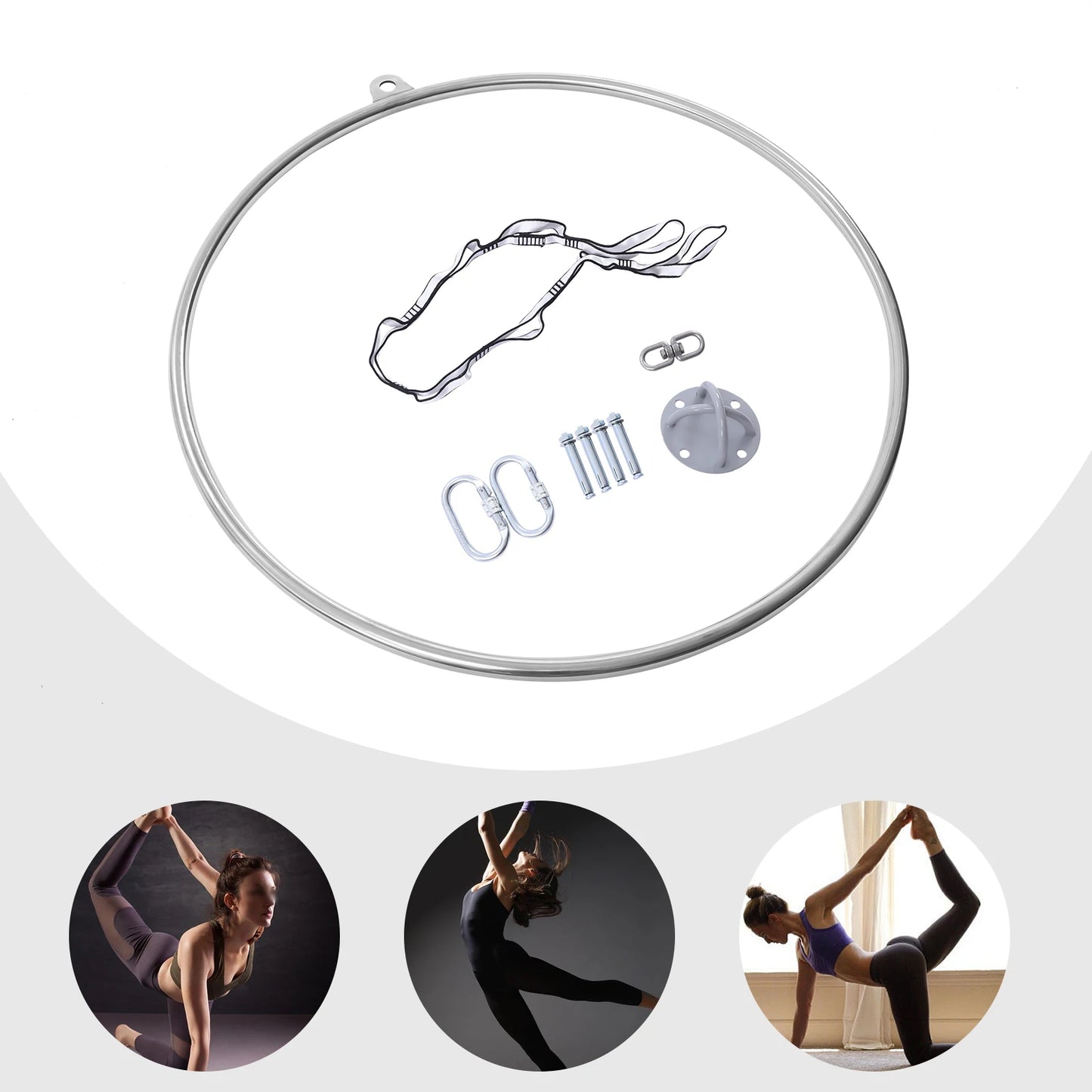 90cm Professional Aerial Hoop Set for Circus Dance and Yoga Training