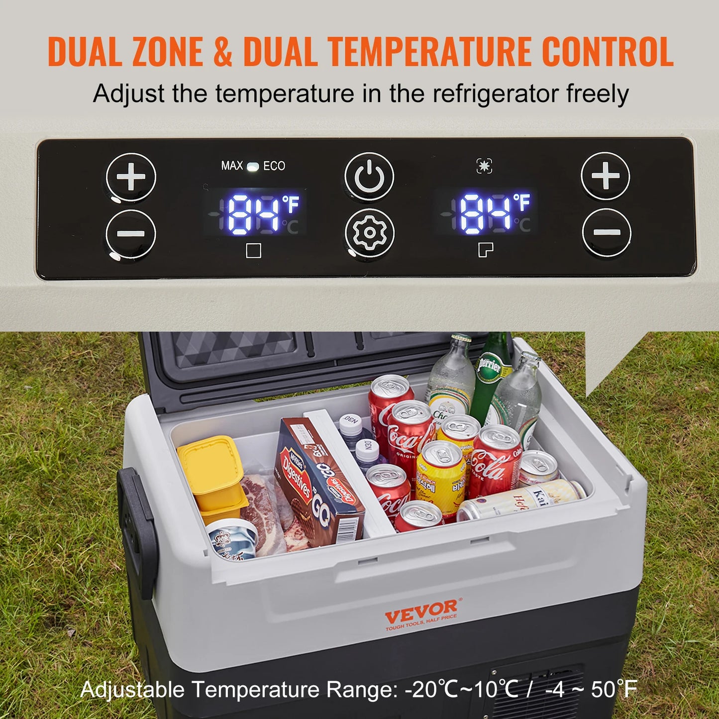 VEVOR Portable Foldable Car Refrigerator 35L 45L 55L with Wheels for Camping