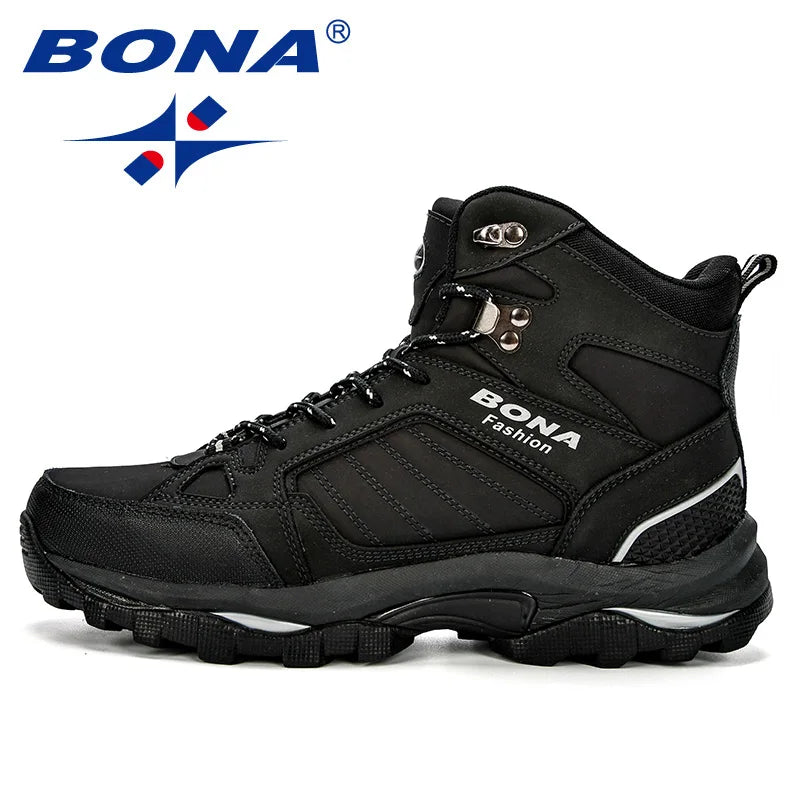 BONA 2023 Winter High Top Suede Boots for Men with Plush Lining and Anti-Slip