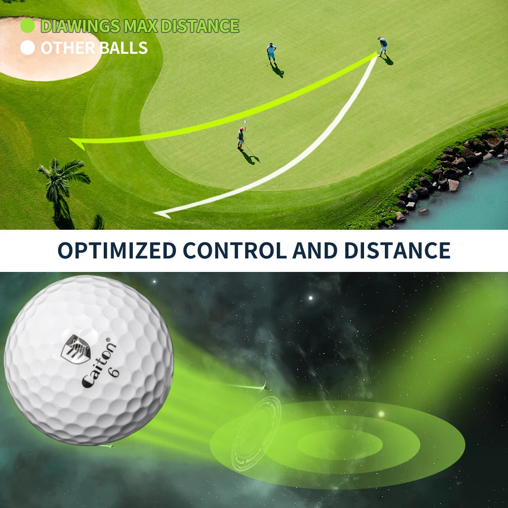 Caiton 100pcs 3 Layer Golf Balls High Performance Long Distance Spin Control