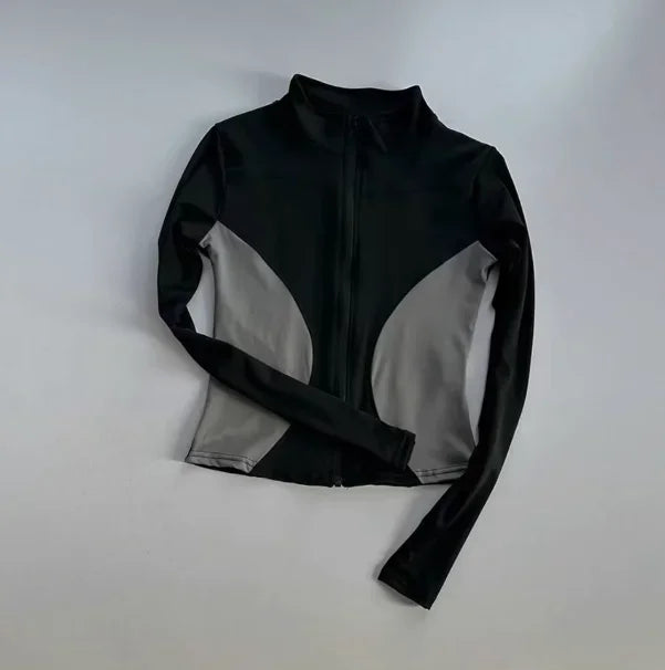 Womens Quick Dry Long Sleeve Stand Collar Zipper Jacket