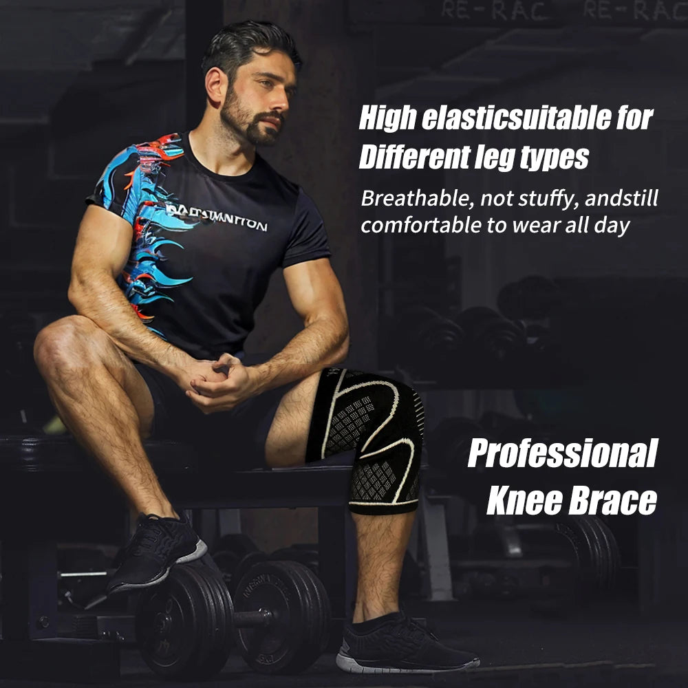 2-Pack Copper Ion Sports Knee Pads, Breathable Non-Slip Outdoor Basketball Fitness Running Basketball Fitness Knee Pads