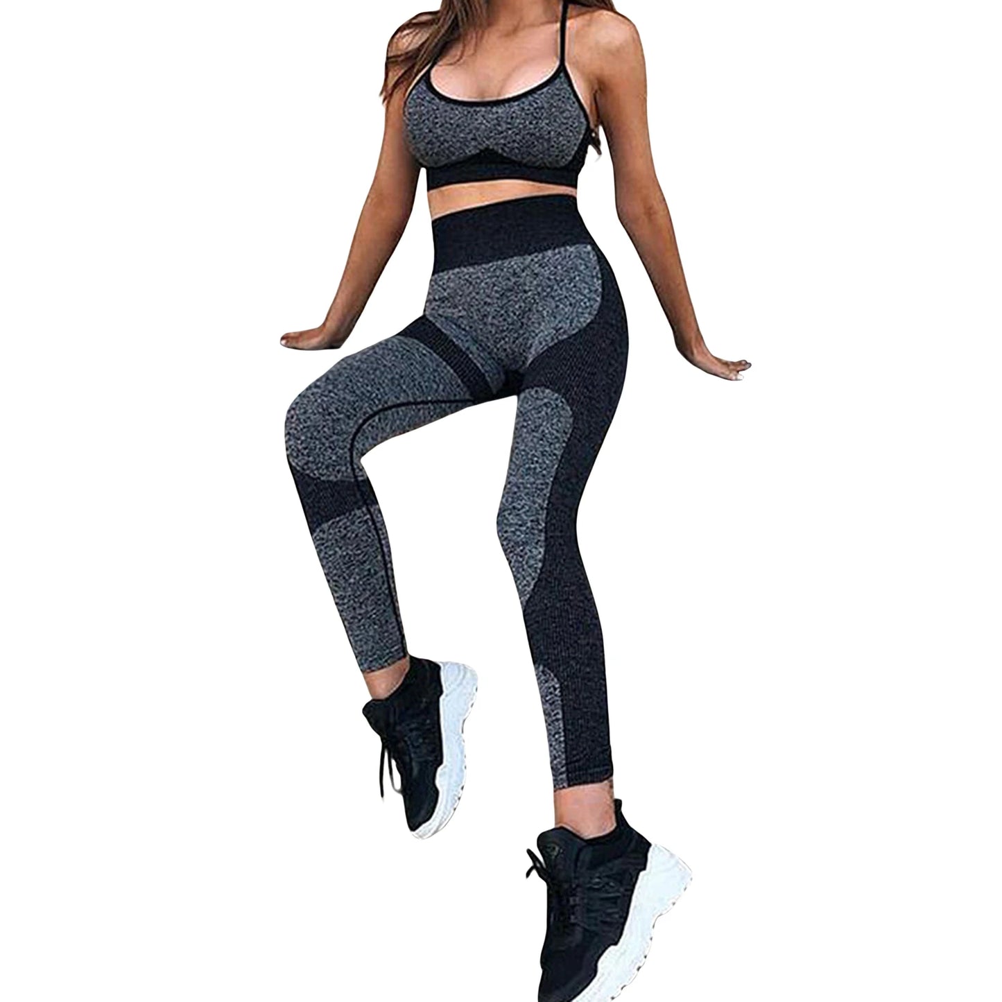 CN Guangdong Women Yoga Set Sleeveless Crop Top Leggings