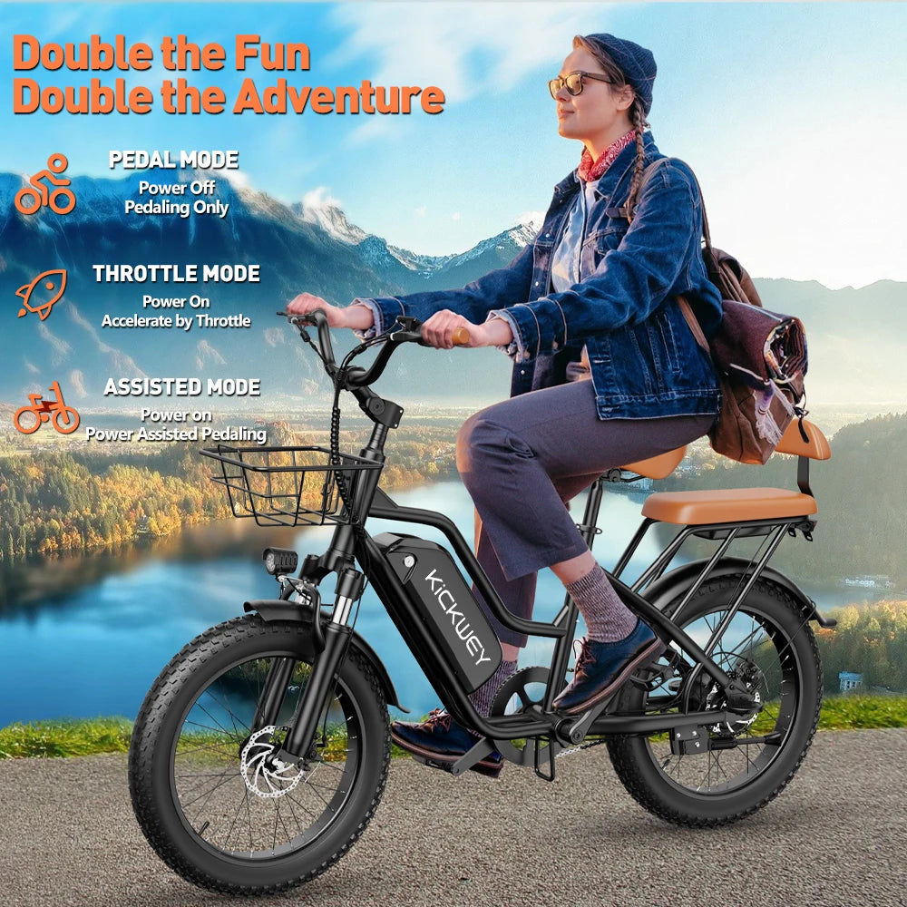 Kickwey 1500W Peak Electric Mountain Bike 48V 20Ah Battery