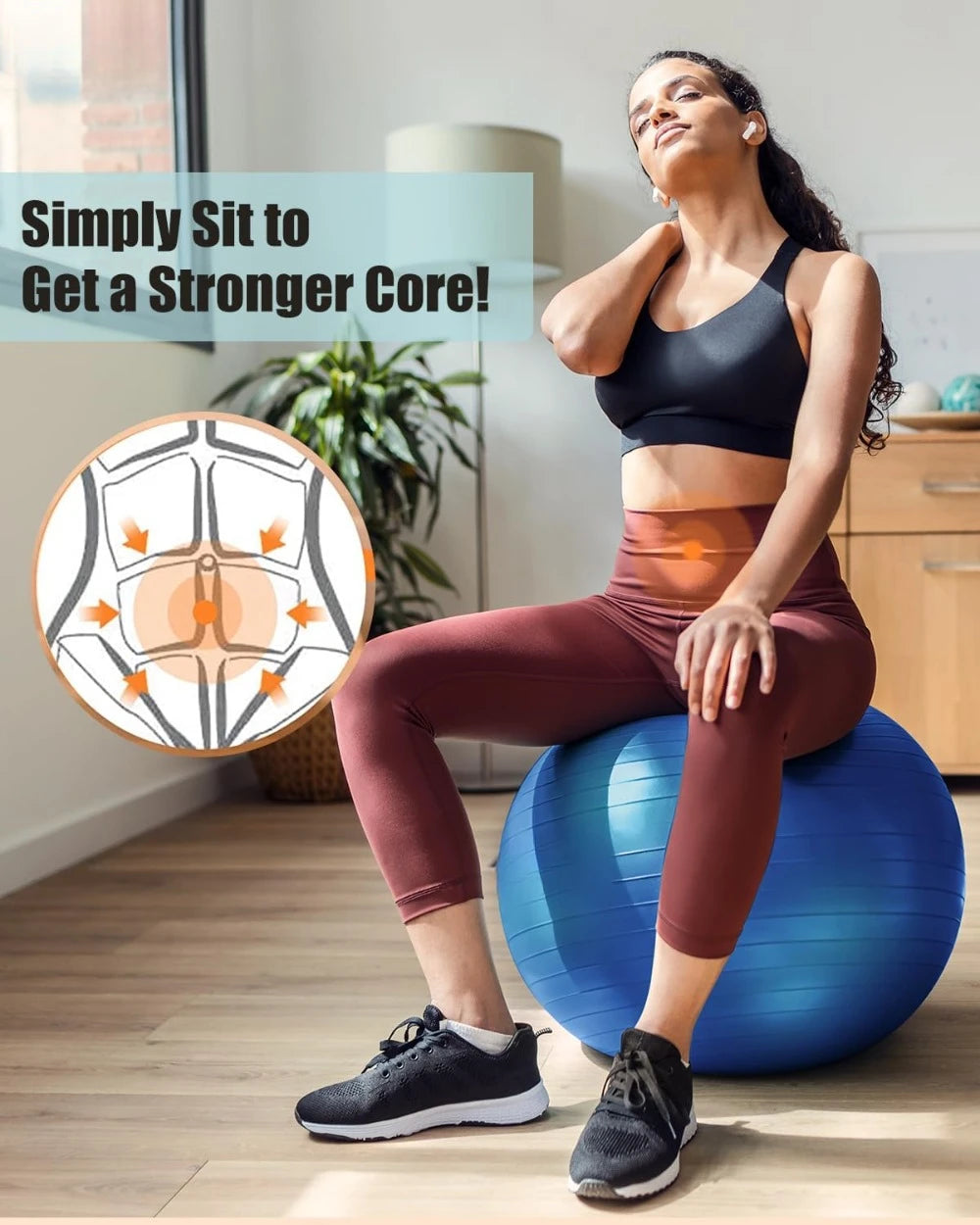 Hignconcerned Yoga Ball Anti Slip Swiss Ball for Stability