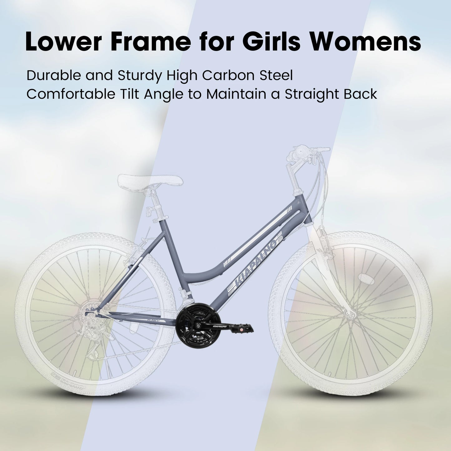 Ecarpat Womens Mountain Bike 21 Speed V Brake Carbon Steel