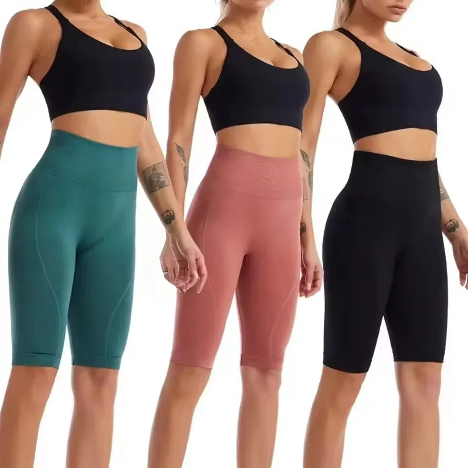 High Waist Push Up Shorts Women Tummy Control Yoga Fitness