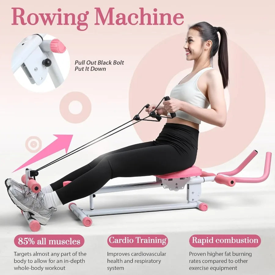 Foldable Ab Machine Core Trainer LCD Display At Home Gym
