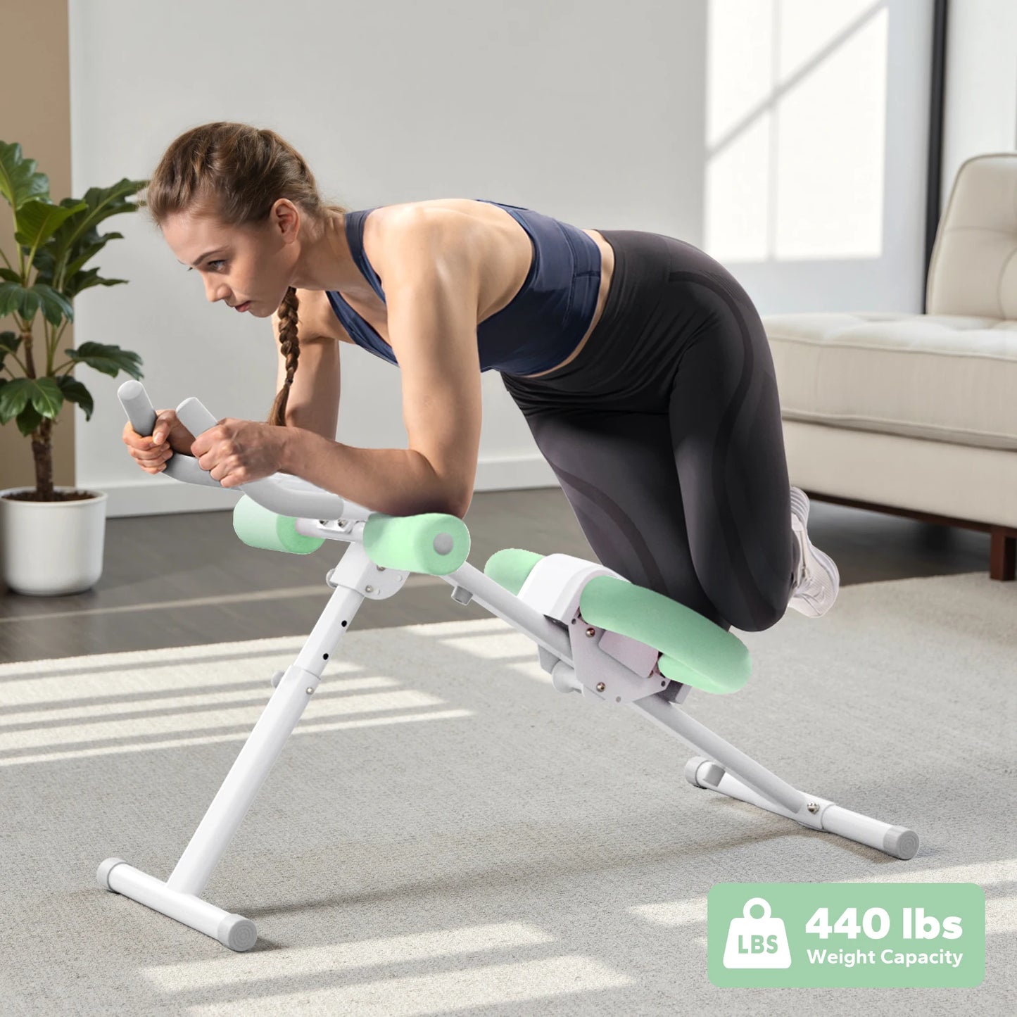 MERACH Ab Machine Adjustable Trainer Foldable Knee Protection Abdominal Exercise