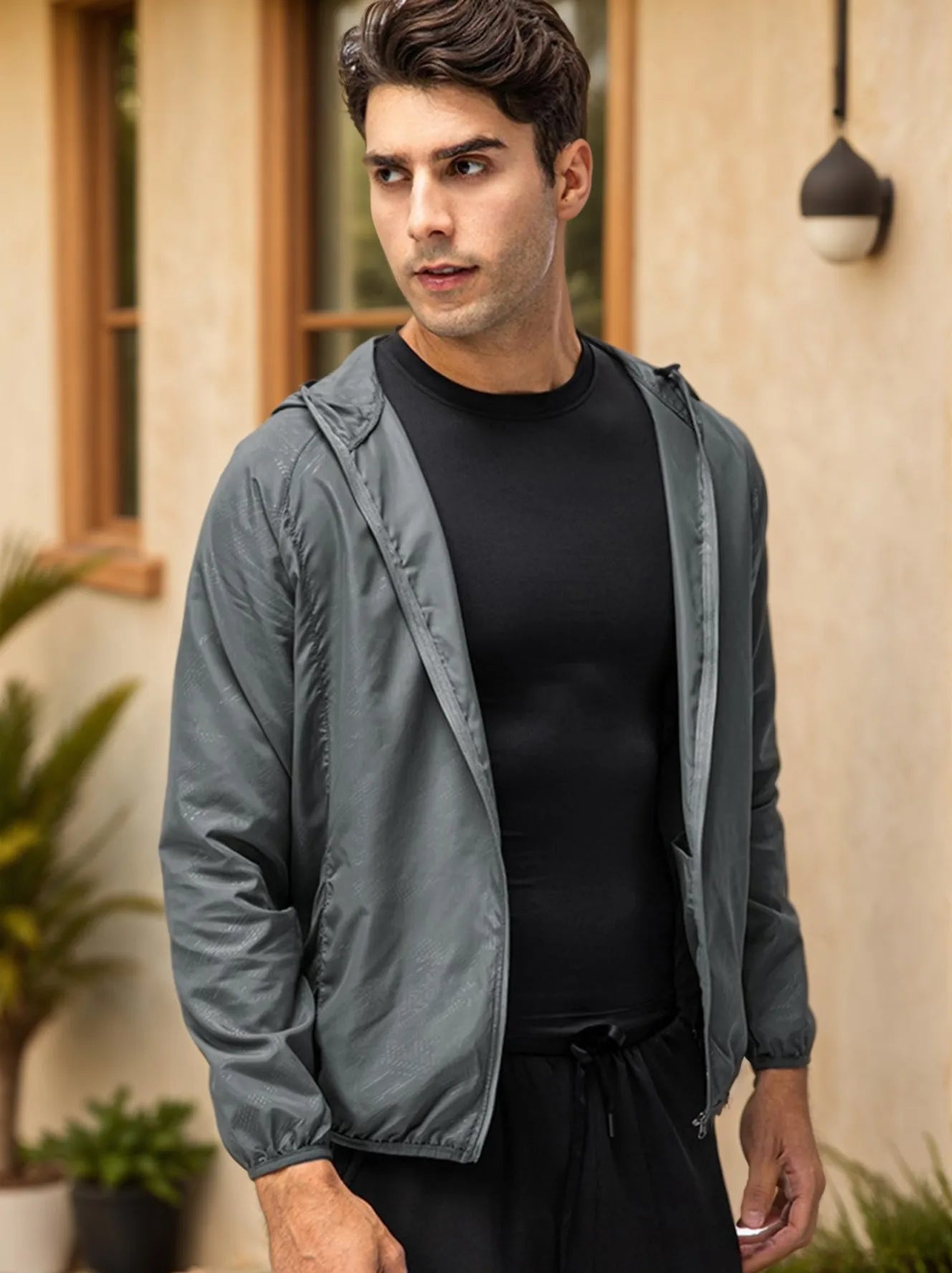 Men's Lightweight Sports Jacket for Running and Outdoor Training Activities