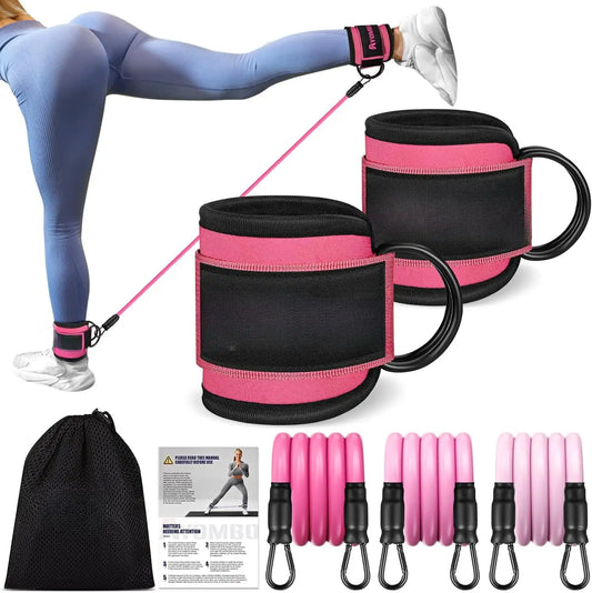 Ankle Resistance Bands Set 3pcs Leg Muscle Strength Home Gym