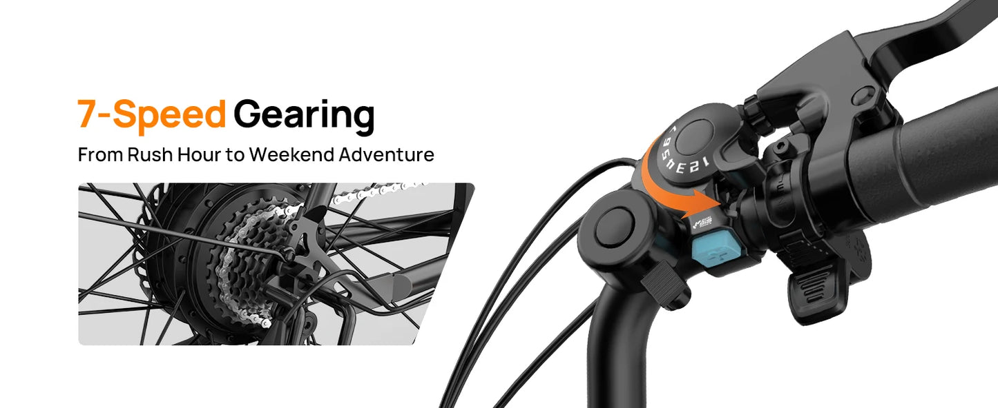 URLIFE 750W E-Bike Commuter 48V 10.4Ah Battery LCD Display