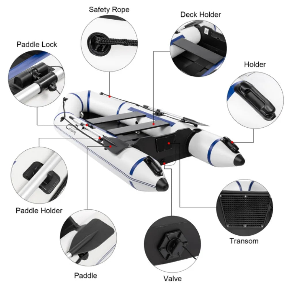 Recab Inflatable Assault Boat 330kg Capacity Dual Rowing