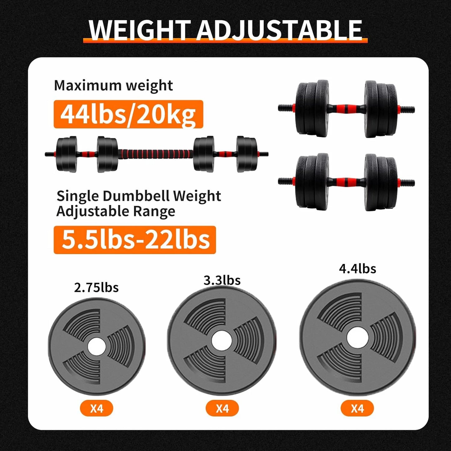 Adjustable Dumbbell Barbell Set by Department for Home Gym