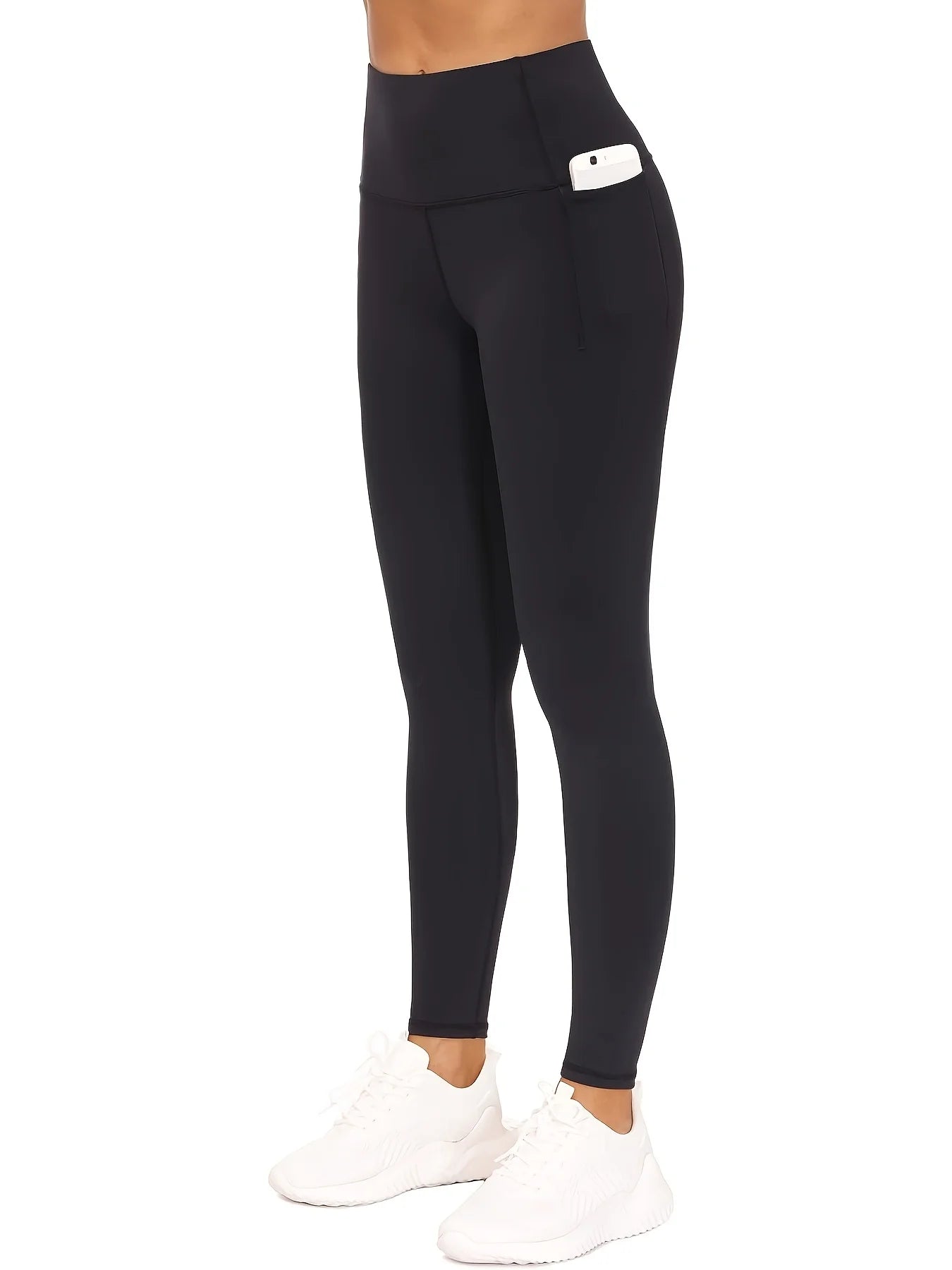 Stretchy Yoga Pants With Front Pocket High Waist For Women